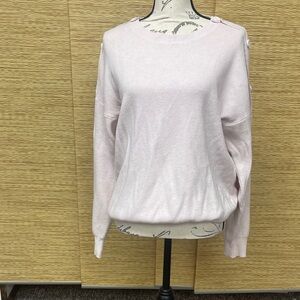 Light Pink Women's Button-Shoulder Sweater